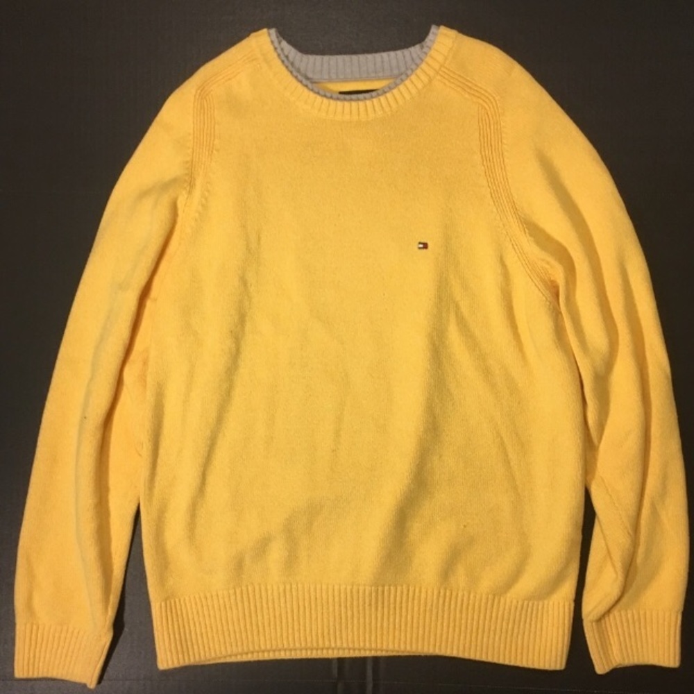 Mens Tommy Hilfiger Crewneck Sweater XL Yellow